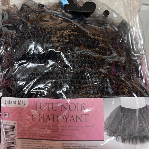 Children's Black glitter stretchy tutu size M/L - Picture 2 of 2